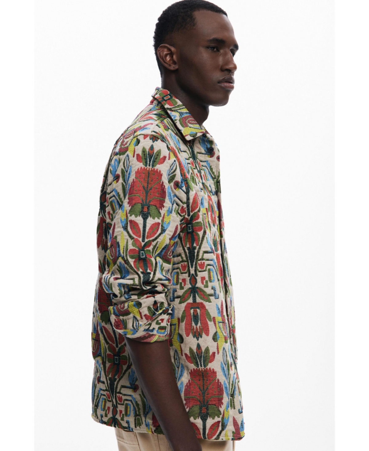 Desigual Men's Ethnic Long-sleeve Shirt In Multi