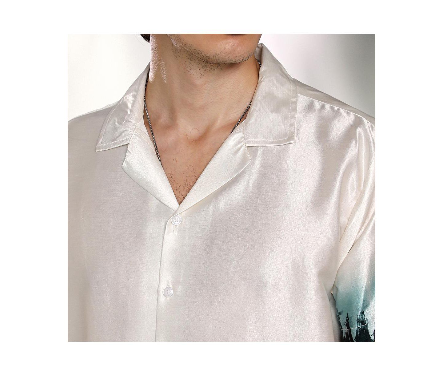 Мужская рубашка Cahoot Campus Sutra Ivory White & Pine Green Pine Ombre, цвет: Белый — фото 6