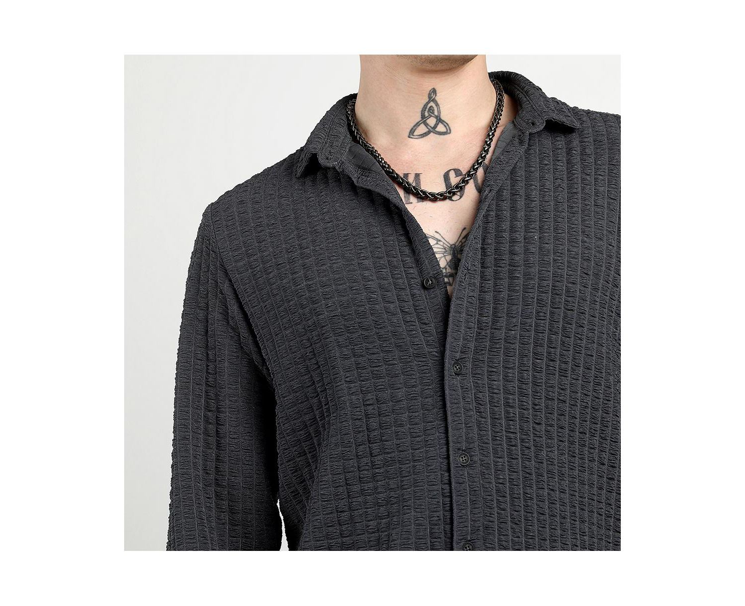 Men's Cube-Textured Shirt