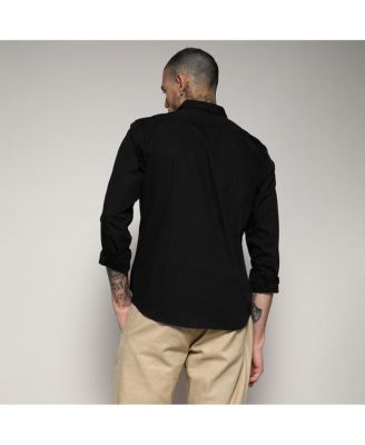 Men's Jet Black Side Striped Shirt