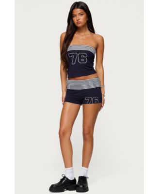 Women's 76 Stripey Fold Over Shorts