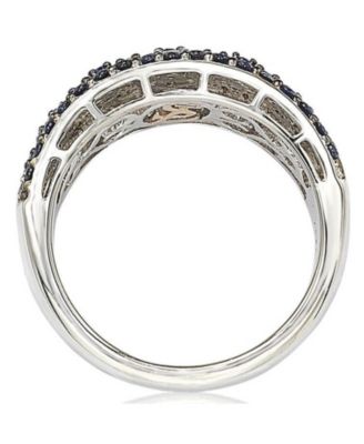 Suzy Levian Sterling Silver 2.28CT Sapphire & Created White Sapphire Abstract Ring