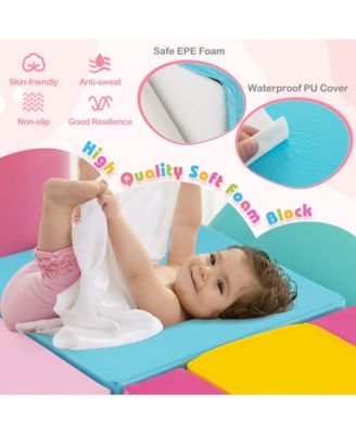 6 PCS Kids Climber Play Set Indoor Foam Climb & Crawl Activity Blocks w/ Cover