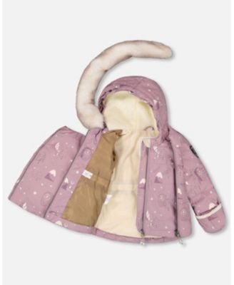 Baby Girl Two-Piece Baby Snug Snowsuit Purple Bear Print - Baby|Toddler