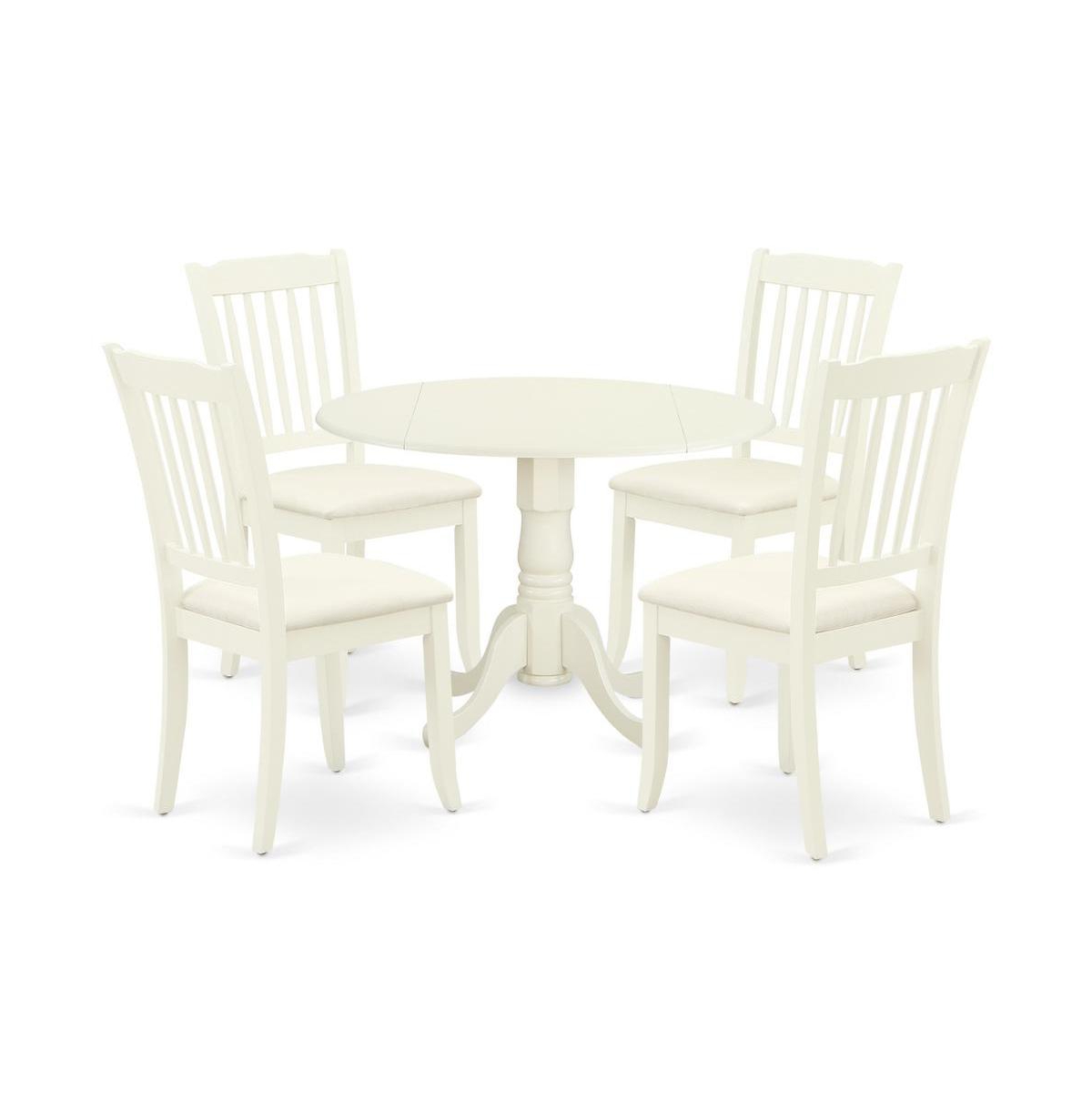 East West Furniture Dining Room Set Linen White