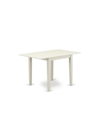 dining table set of two great parson chairs with Linen Fabric Baby Blue color and a gorgeous drop leaf rectangle dining table with Linen White color