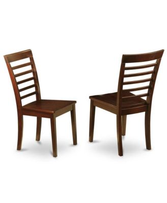 3-Pc Modern Kitchen Dining Set - 2 Wooden Dining Room Chairs and 1 Kitchen Dining Table (Mahogany Finish)