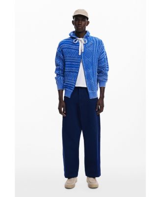 Men's Zipper sweater with braided design