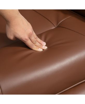 One Pack Faux Leather Swivel Wood Base, Manual Recliner