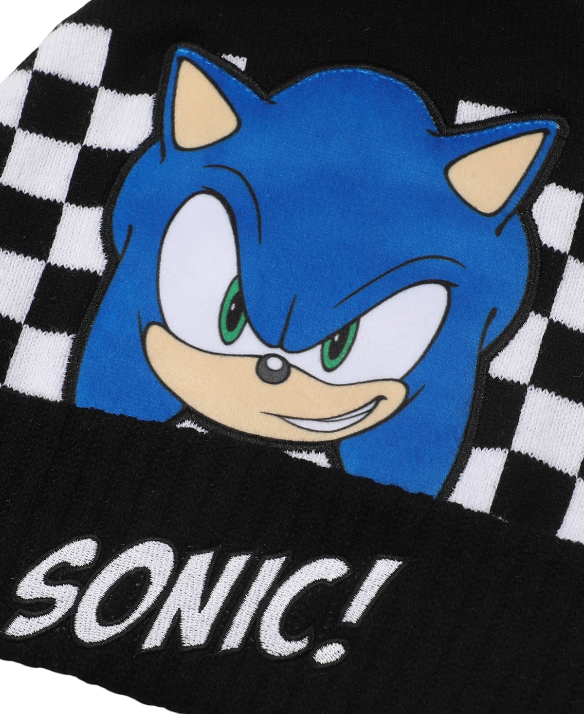 Sonic Big Boys 2-piece Pom Pom Beanie And Gloves Set In Black