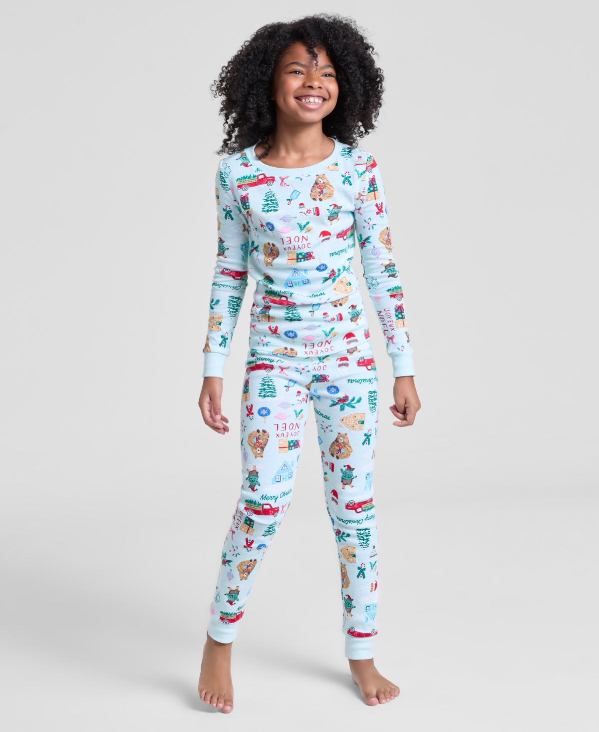 Holiday Lane Kids 5-14 Winter Snug-Fit Pajama Set, Macy's Exclusive