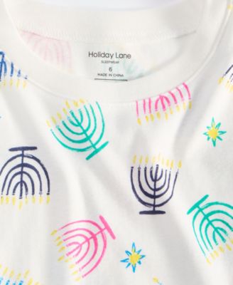 Kids 5-14 Multi Menorah Snug-Fit Pajama Set, Macy's Exclusive