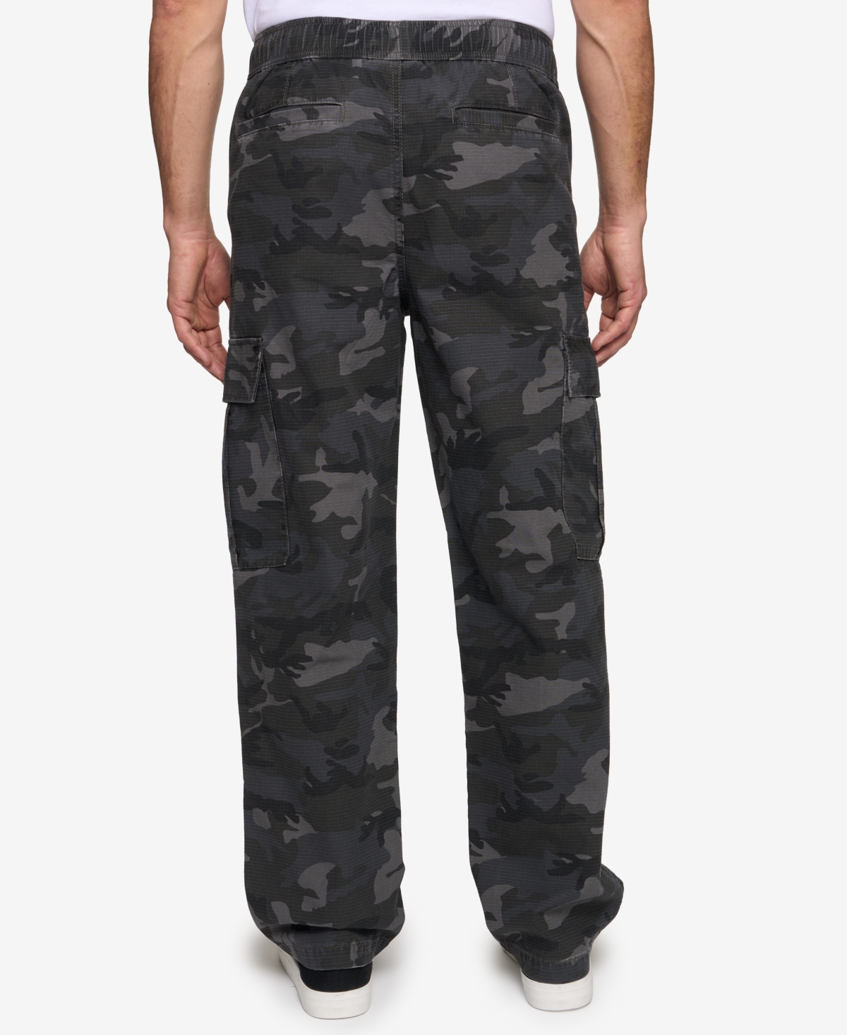 Lazer Men's Loose Fit Cargo Pants In Black