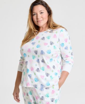 Plus Size Multi Menorah Cotton Pajama Set, Macy's Exclusive