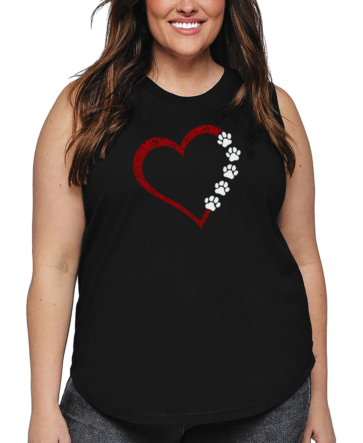 La Pop Art Plus Size Have Yourself A Merry Little Christmas Word Art Tank Top In Black