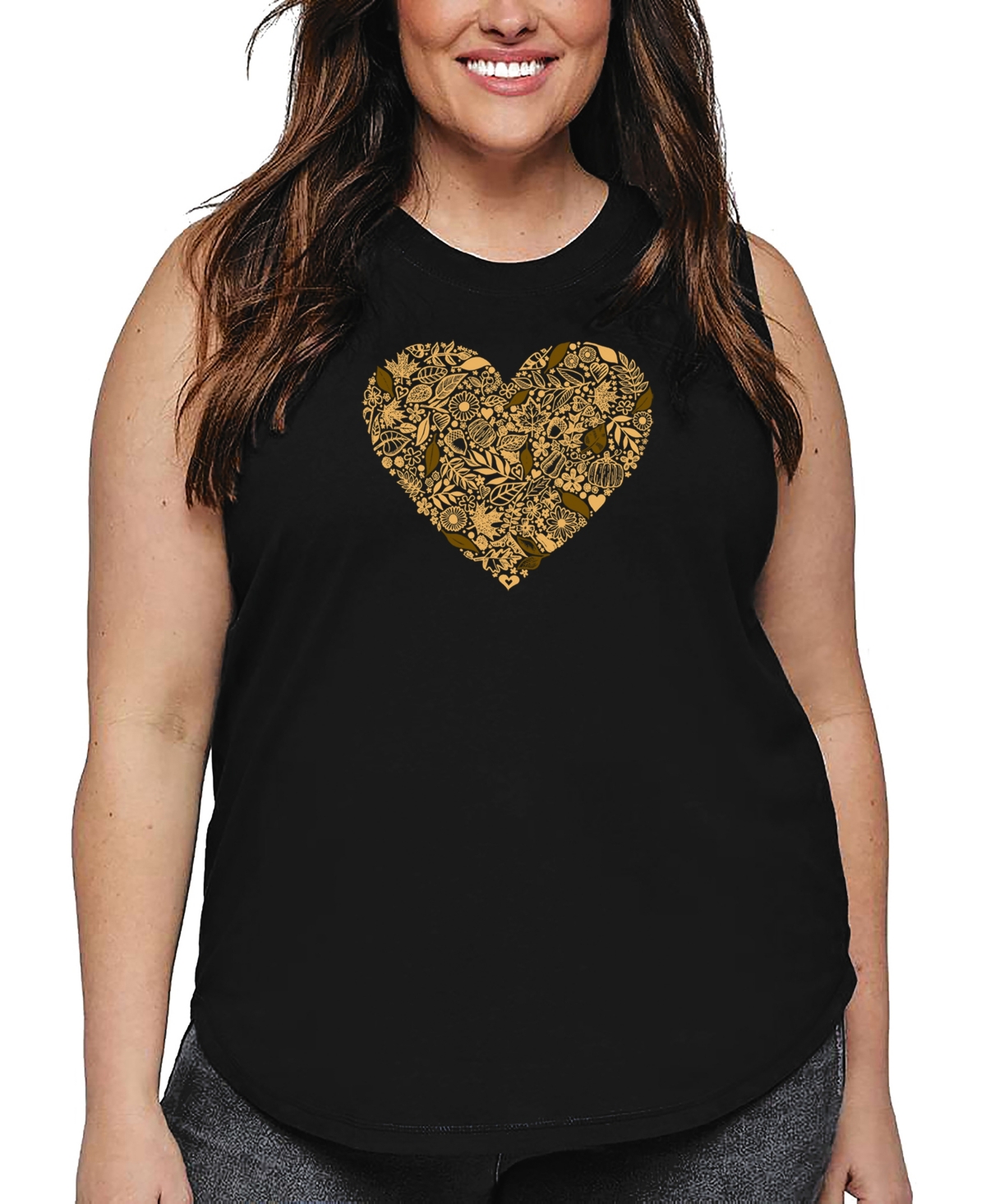 La Pop Art Plus Size Have Yourself A Merry Little Christmas Word Art Tank Top In Black