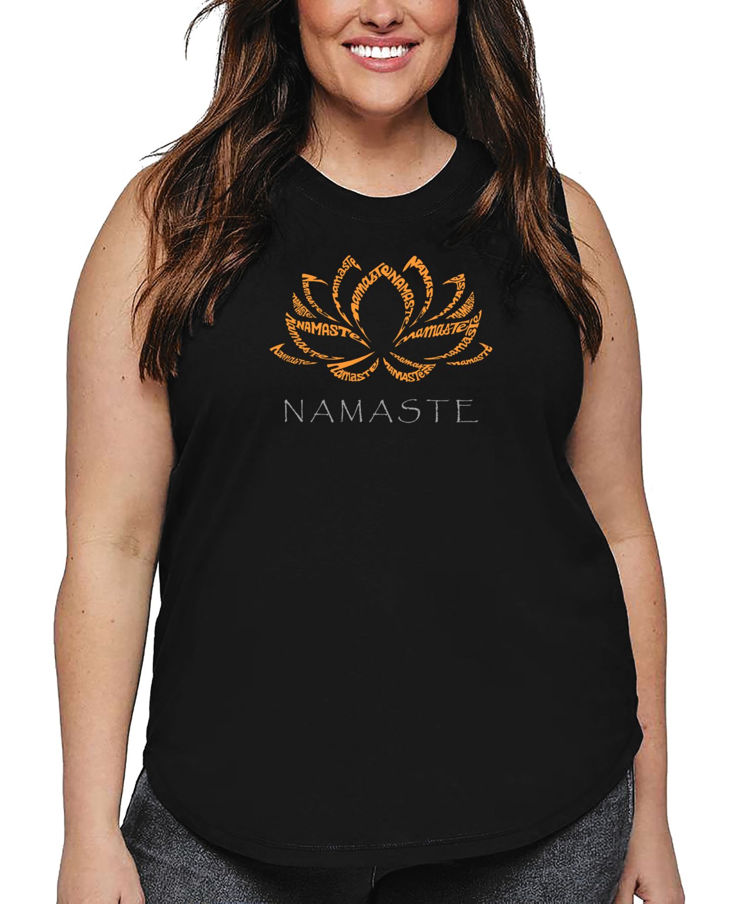 Plus Size Namaste Word Art Tank Top