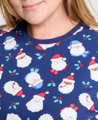 Plus Size Santas Cotton Pajama Set, Macy's Exclusive