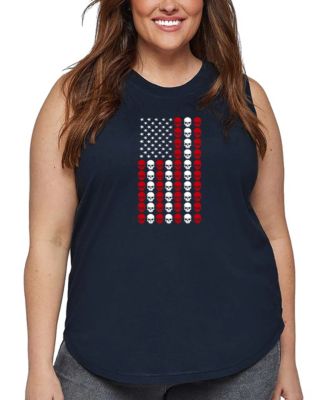 Plus Size Skull Flag Art Tank Top