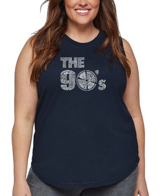 Plus Size 90's Music Word Art Tank Top