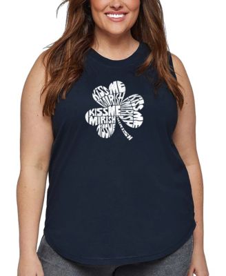 Plus Size Kiss Me I'm Irish Word Art Tank Top
