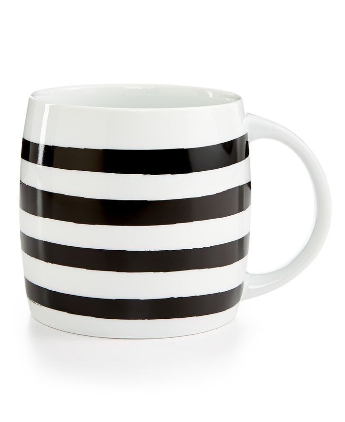 Martha Stewart Collection Mugs Collection Black Stripe Mug, Created for ...