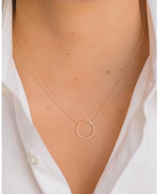 14k Gold Circle Necklace