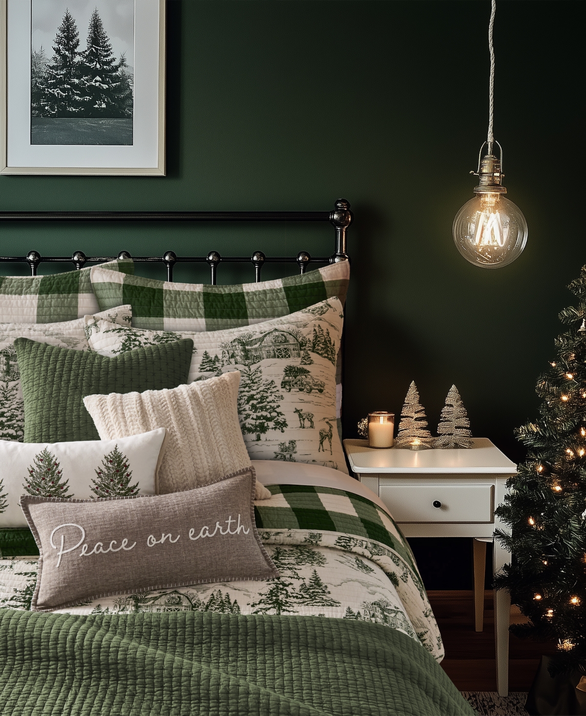 Levtex Winter Sleigh Ride Reversible 3-pc. Quilt Set, Full/queen In Green
