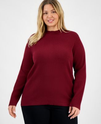 Plus Size Sutton Long-Sleeve Mock-Neck Top
