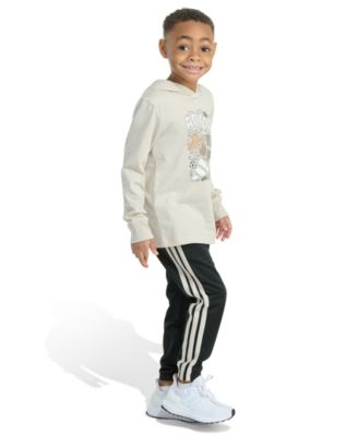 Toddler and Little Boys 2-Piece Long Sleeve Hooded T-Shirt and Jogger Pant Set