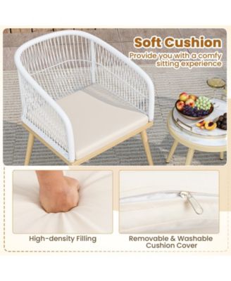 3-Piece Patio Bistro Conversation Set with 2 Chairs and Table for Backyard or Deck