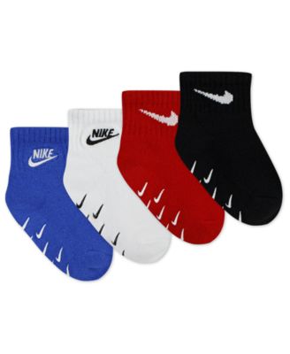 Baby Girls' or Baby Boys' and Toddler Logo Gripper Socks, 4-Pack