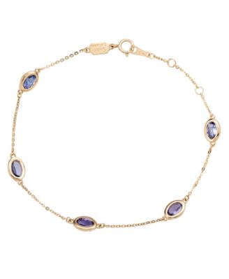 Suzy Levian 14K Gold 250 Cttw Oval Cut Tanzanite Station Bracelet - Yellow gold 726$