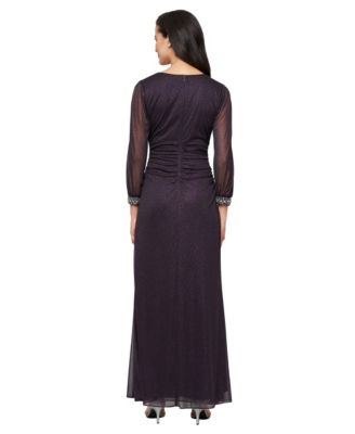 Petite Long Glitter Mesh Dress