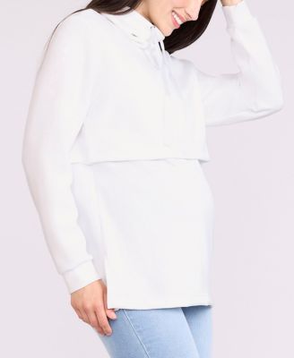Women's Funnel Neck Pullover Nursing Sweatshirt - Motherhood Maternity