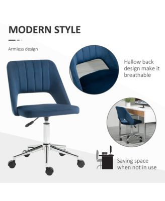 Upholste Mid-Back Home Office Desk Armless Computer Chair