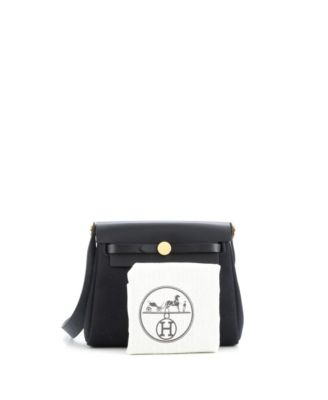 Pre-Owned Hermes 20 Herbag Zip Toile and Leather