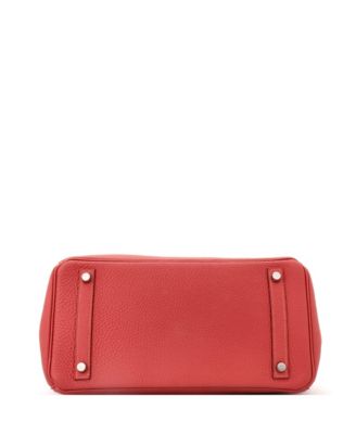 Pre-Owned Hermes Birkin 30 Handbag Red Togo with Palladium Hardware
