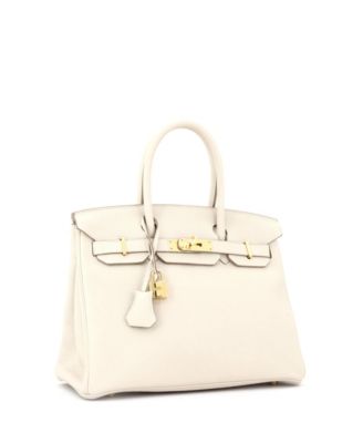 Pre-Owned Hermes Birkin 30 Handbag Light Togo with Gold Hardware