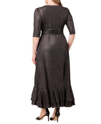 Plus Size Glimmer Ruffle Evening Gown