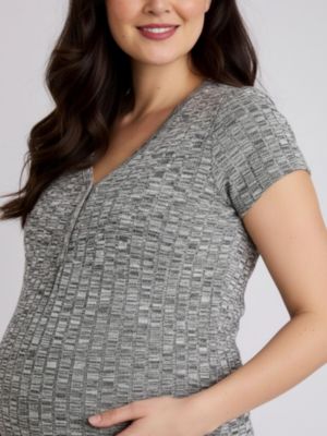 Women's Short Sleeve Henley Bodycon Maxi Dress - Motherhood Maternity