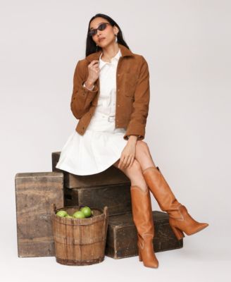Women's Suede Western Snap Front Fitted Jacket