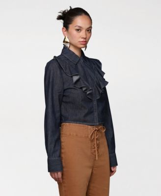 Women's Ruffle Yoke Blouse