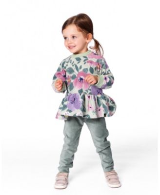 Girl Stretch Fleece Sweatshirt Sage Floral - Child