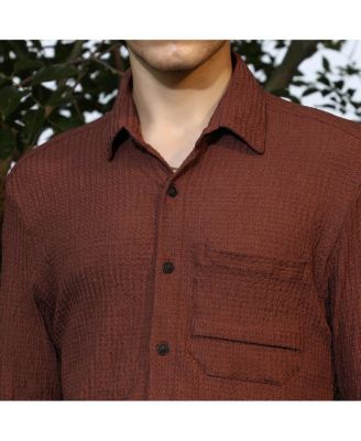 Men's Solid Tactile-Woven Shirt