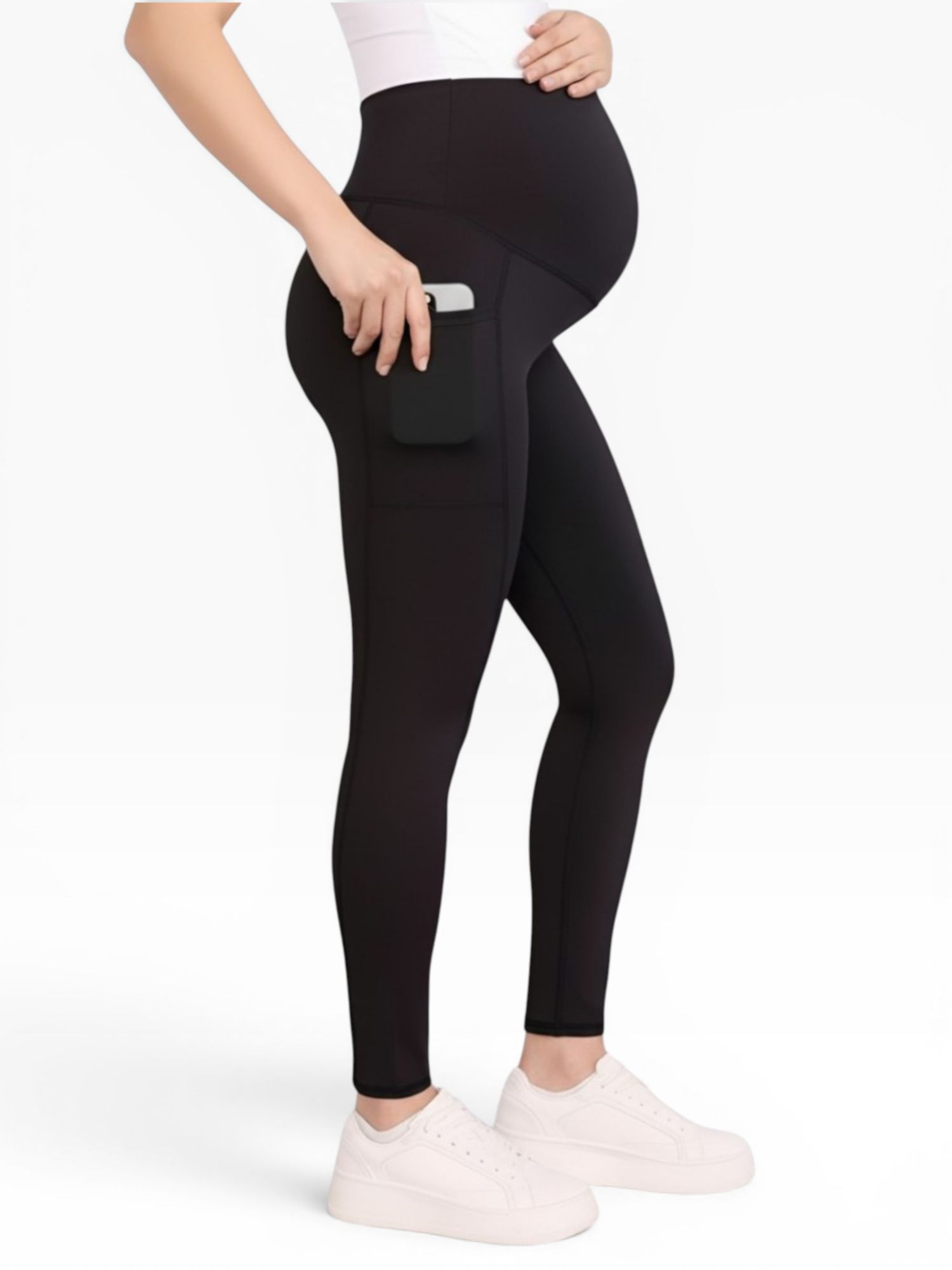 Women's Motherhood Over the Belly Side Pocket Active Leggings