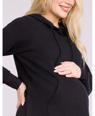 Women's Relaxed Fit Tunic Maternity Hoodie 