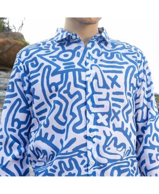 Men's Contrast Graffiti Shirt