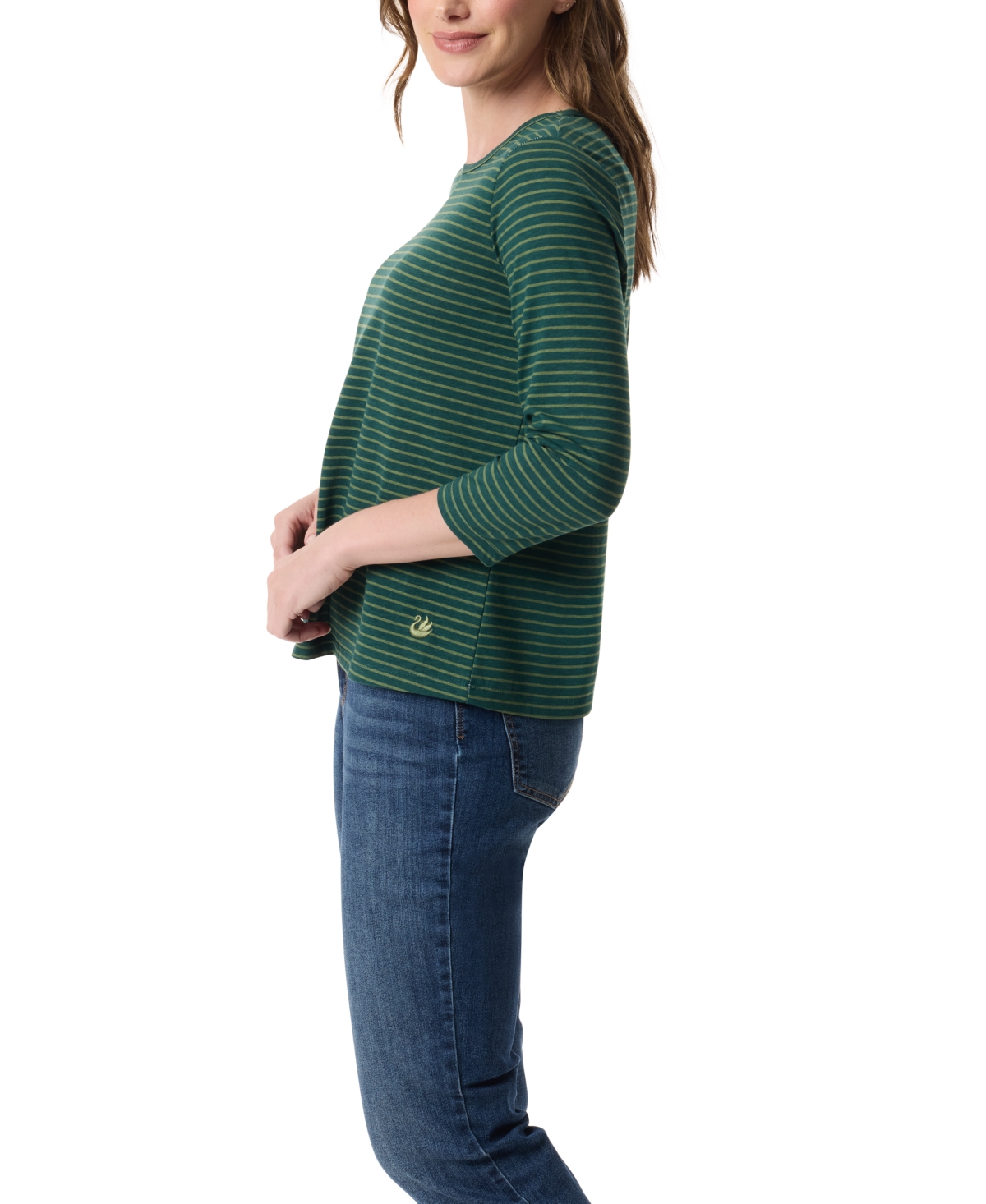 Gloria Vanderbilt Women's Amanda 3/4-sleeve Knit Top In Green