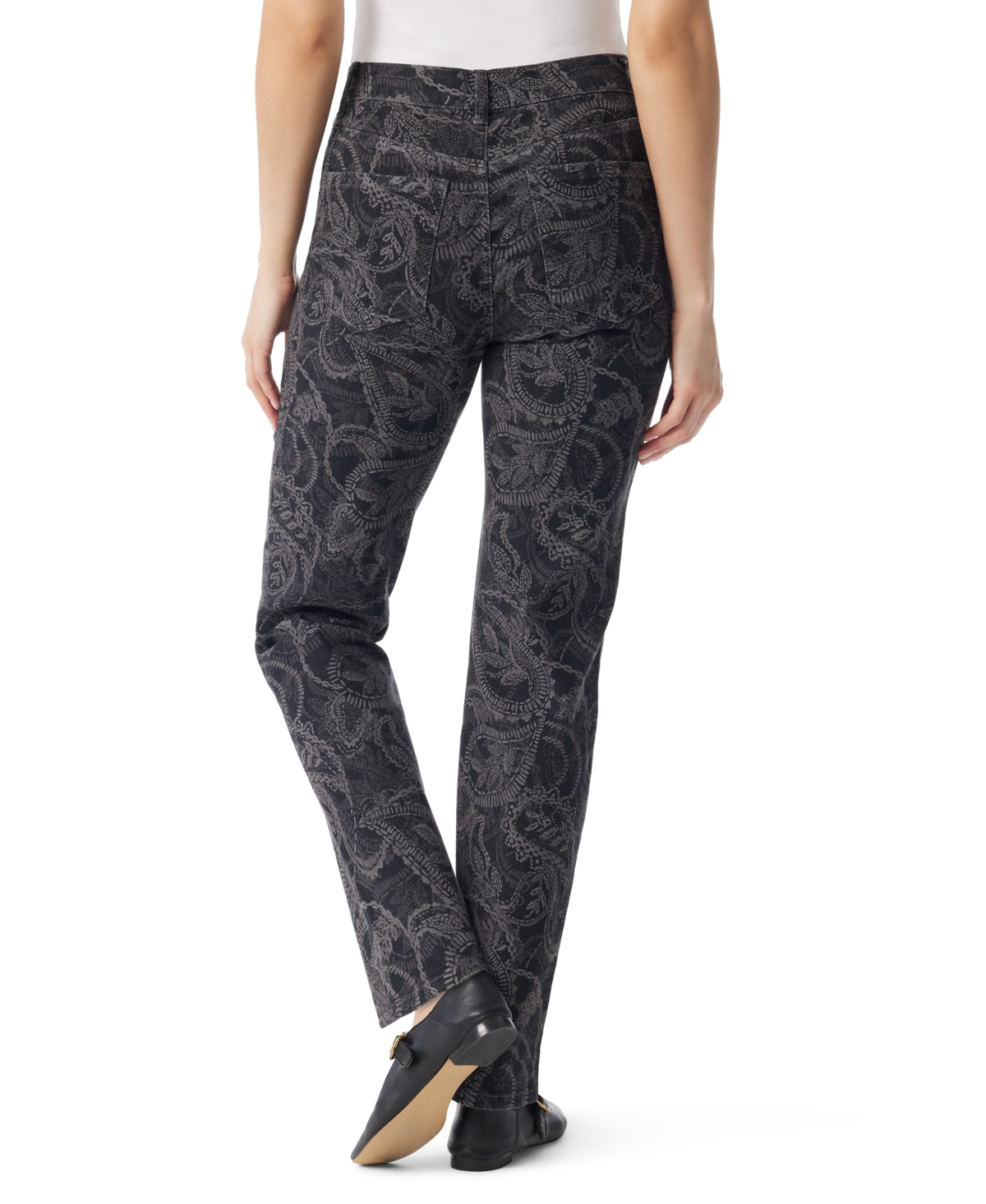 Gloria Vanderbilt Women's Amanda High Rise Straight Jeans In Black